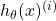 h_{\theta}(x)^{(i)}